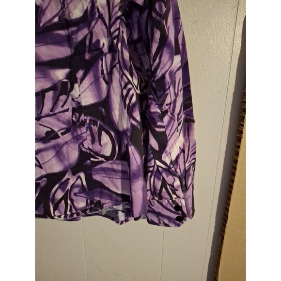 Additions By Chicos Purple Abstract Floral Long Sleeve Shirt Size 2 Chest 20... - Picture 5 of 5